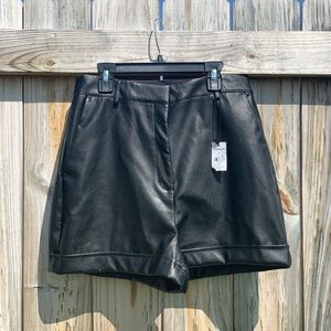 Express Super High Waisted Vegan Leather Shorts